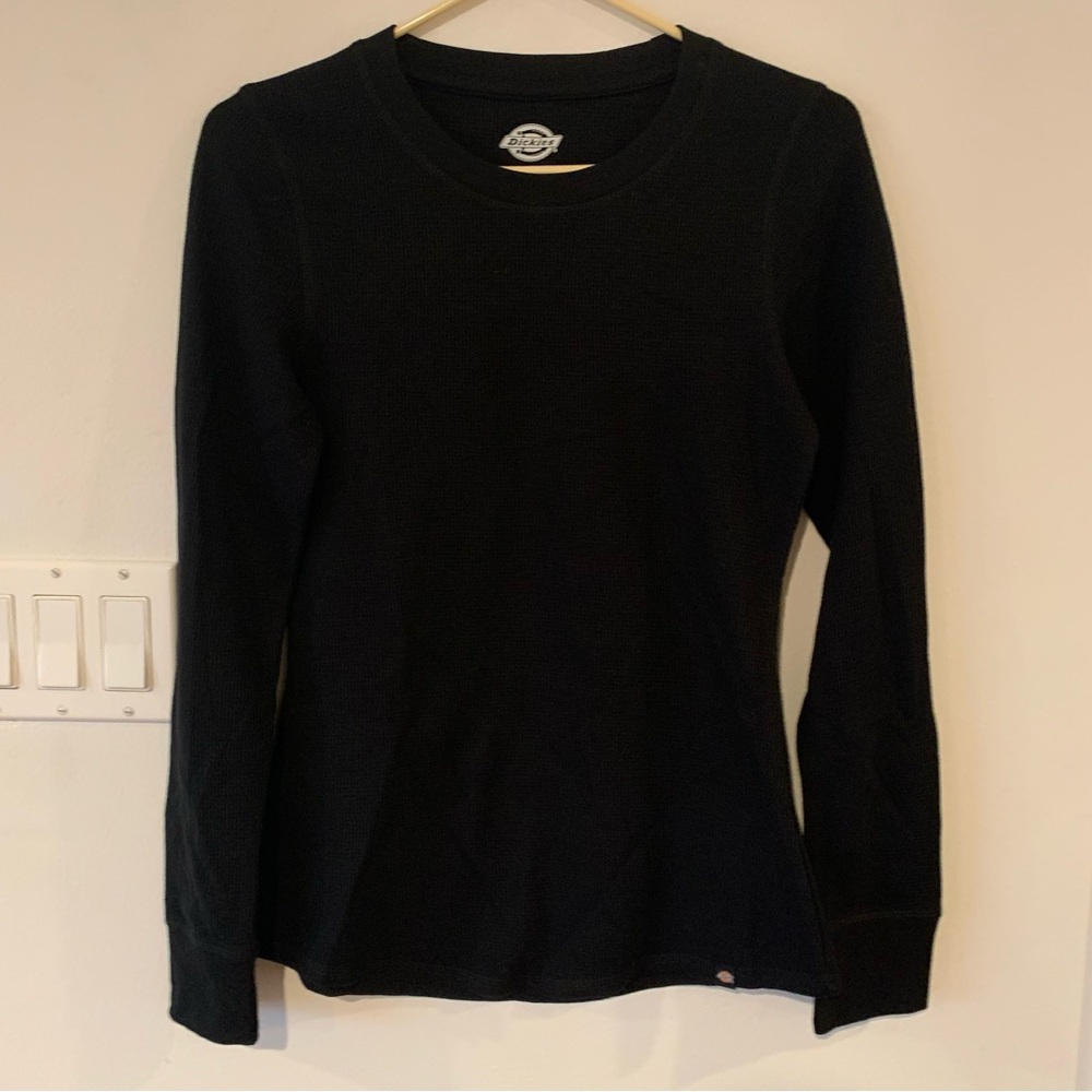 Dickies Black Waffle Long Sleeve Shirt Women’s XS Work Wear